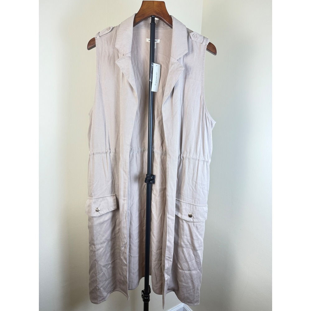 Mi Ami by Francesca's Women Biege Open Vest Candigan Medium Boho